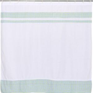 Cortina de baño Blanco Verde Celeste 180x200 cms SKU 1473