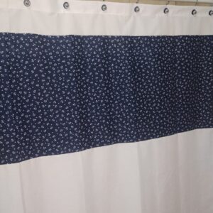 CORTINA DE BAÑO MEDIDA ESPECIAL REGATA BLANCO ESTAMPADO AZUL 200X200 SKU 1472