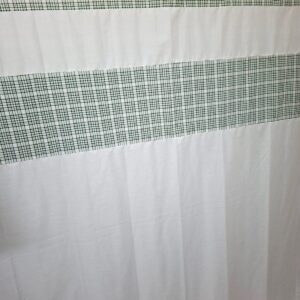 Cortina de Baño Blanco cuadrille verde 180x180 cms SKU 0474