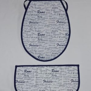 Accesorio baño estampado letra azul, Sku 0203